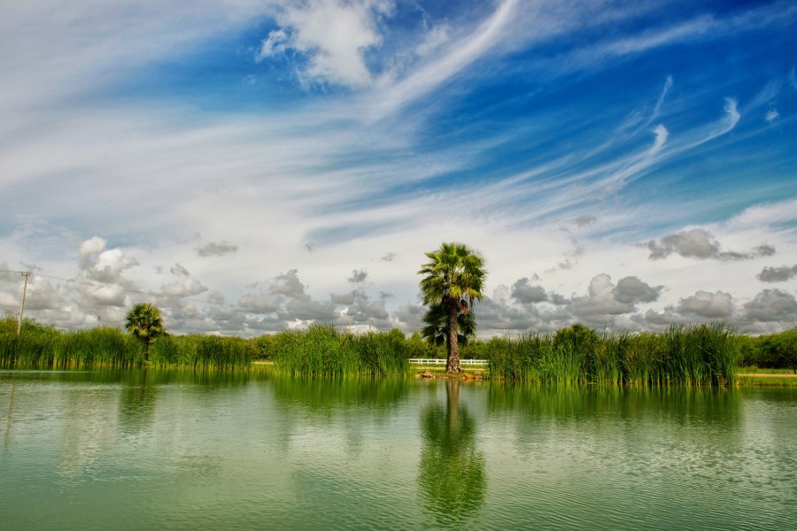 paisagem, céu, nuvens, natureza, azul, água, céu azul, sol, reflexão, calma, luz, méxico, paz, relaxar