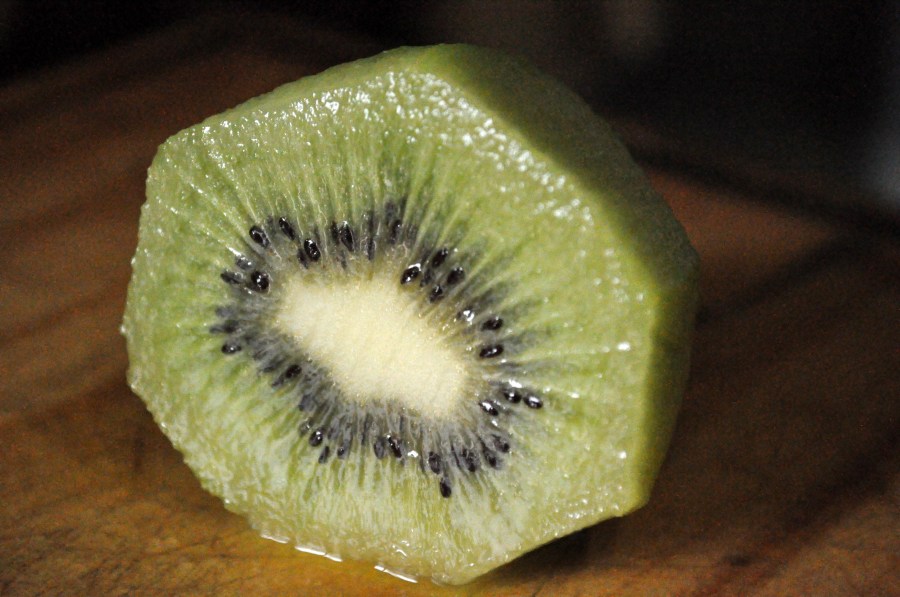 Frutas, verde, kiwi, sementes,