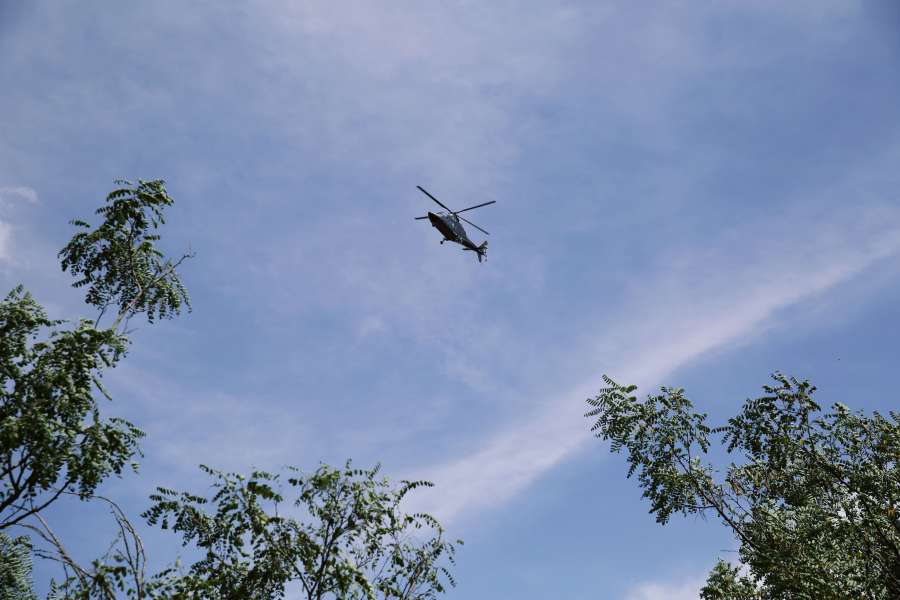 ar, voar, voador, helicóptero, helicópteros, céu, viagem, árvores