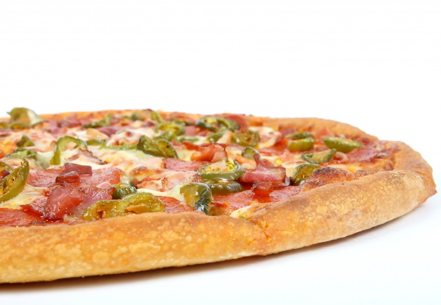 pizza, refeições, fundo branco,