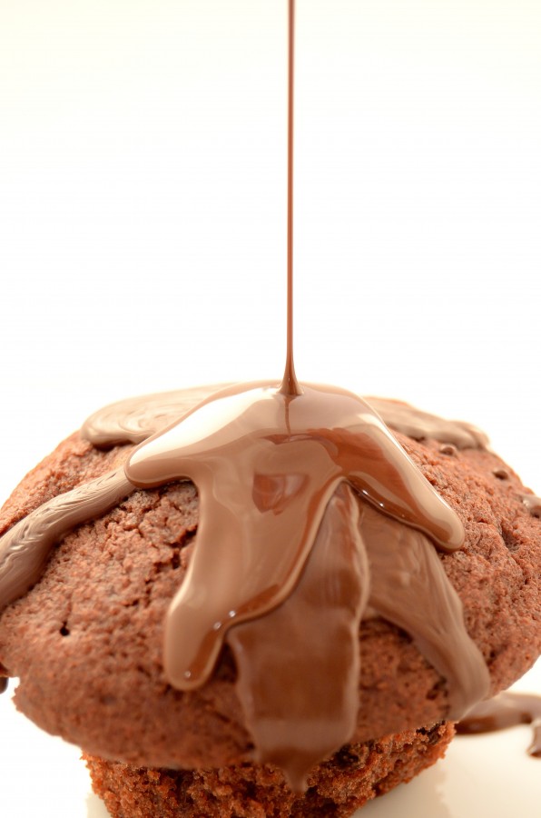 Muffin, muffins, refeições, doce, sobremesa, bolo, close-up, chocolate, fundo branco,