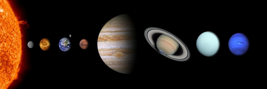 sistema solar, planetas, espaço, ilustração, ninguém,