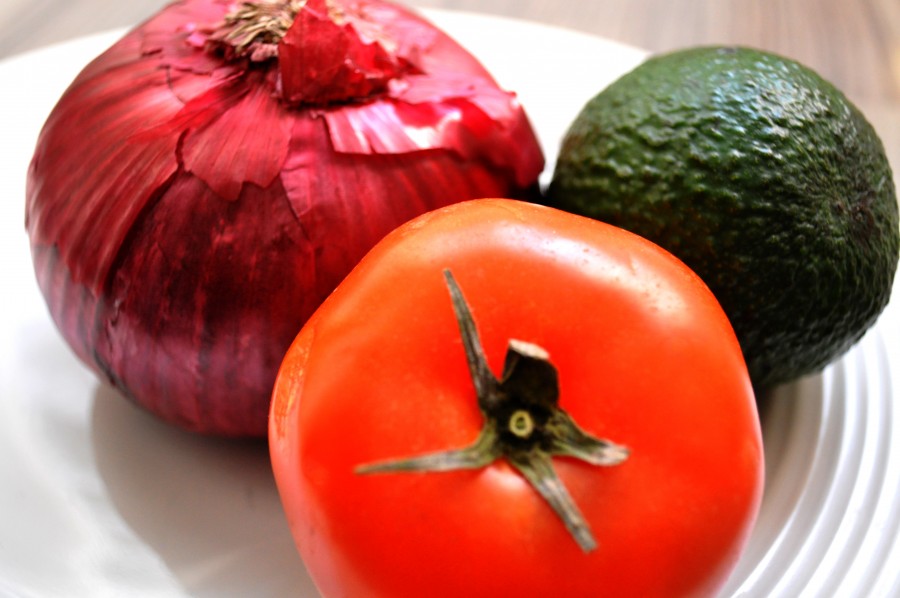 tomate, cebola, abacate, abacate, ingredientes, guacamole, legumes, legumes, salada,