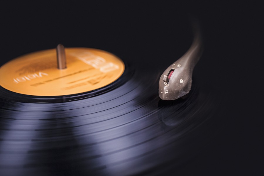 registro, música, vinil, close-up, toca registros, velho, vindima, som, girar, movimento,