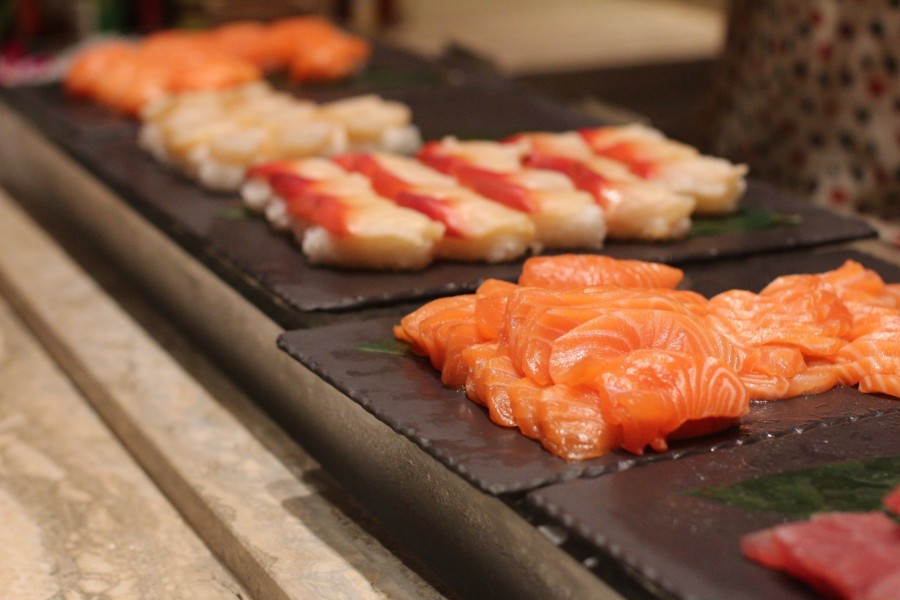 sushi, salmão, refeições, ásia, japonês, japonês, fresco, cru, rosa, sashimi,