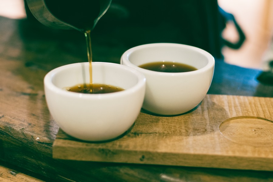 Chá, bebida, quente, copo, copos, dois, cerâmica, infusão, ninguém, servir,