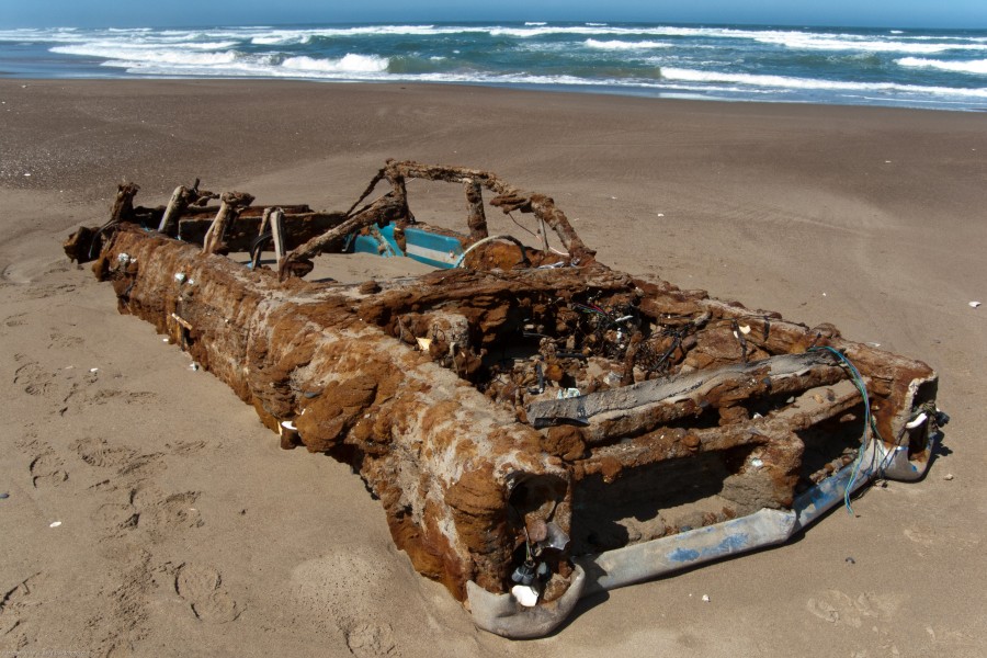 auto, praia, velho, pontiac, abandonado, velho, rusty, deteriorated, deterioration,