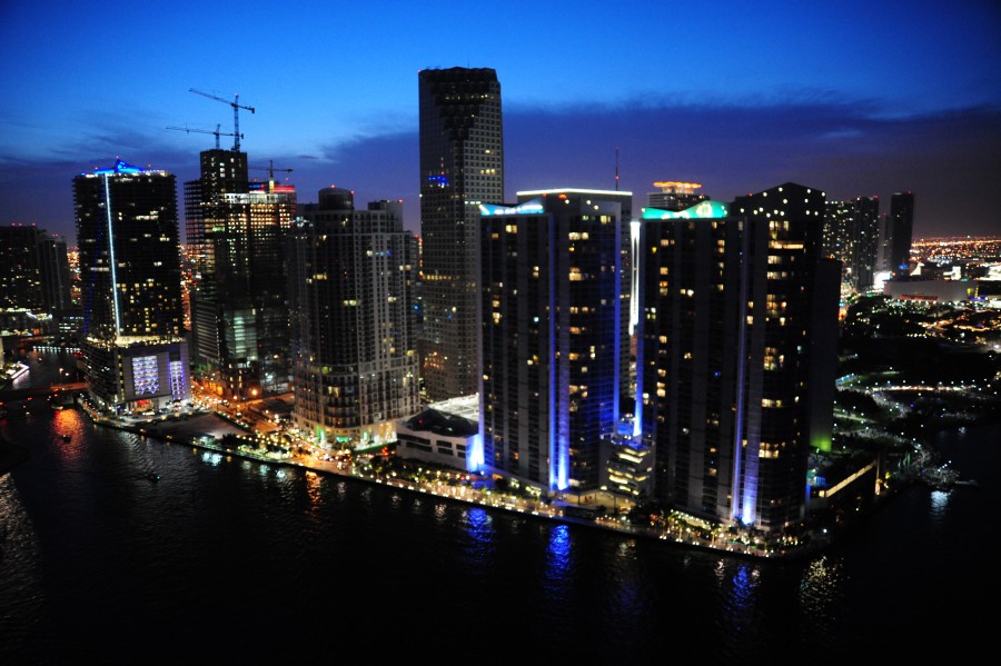 miami, eua, eua, noite, cidade, américa, luz, luzes, turista lugar,