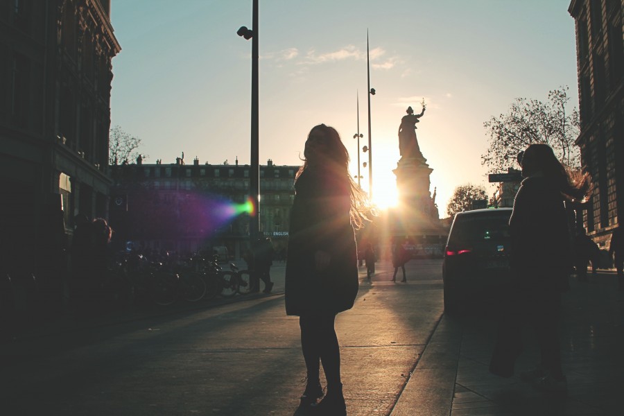 Raio de sol, mulher, estátua, rua, inverno, urbano, manhã, cool, dia, viagem, viagem, monumento, visita, atividade, exterior, uma pessoa,