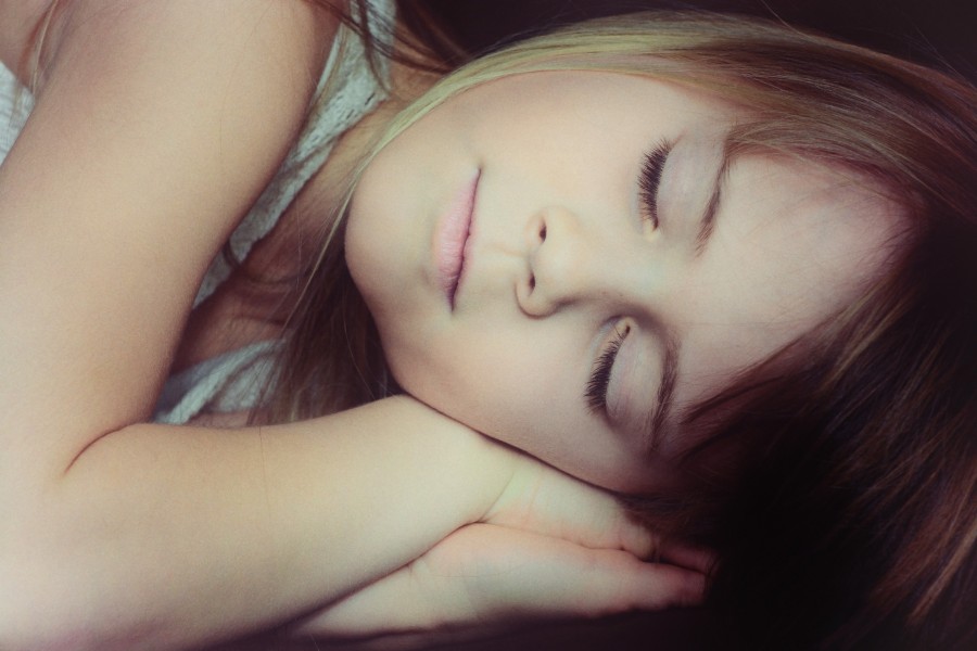garota, infância, sono, deitado, dormindo, dormindo, uma pessoa, jovem, 5-10 anos, sono, sonho, noite, noite,