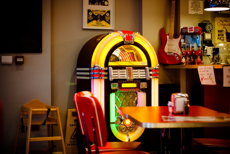 bar, rockola, música, interior, 60s, vindima, som, nobody, interior,