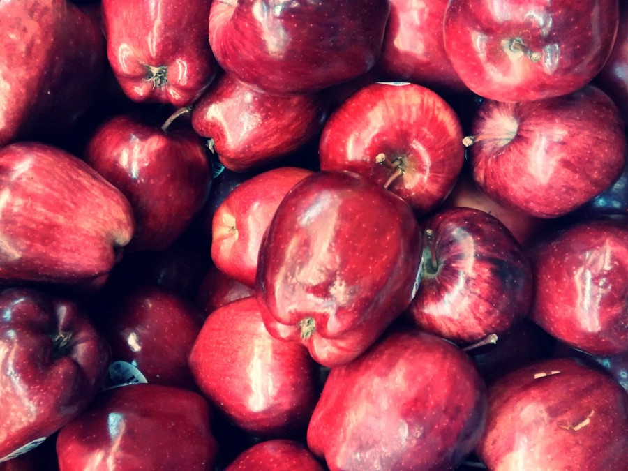 frutas, cor, vermelho, intenso, maçã, maçãs, close-up,