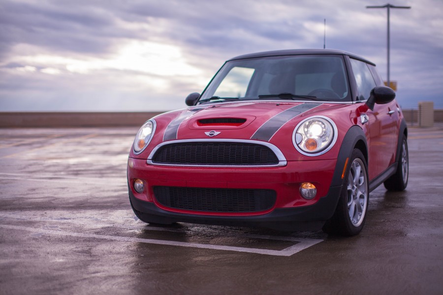 mini cooper, auto, carro, carro, vermelho, esporte, luxo, ninguém, transporte,