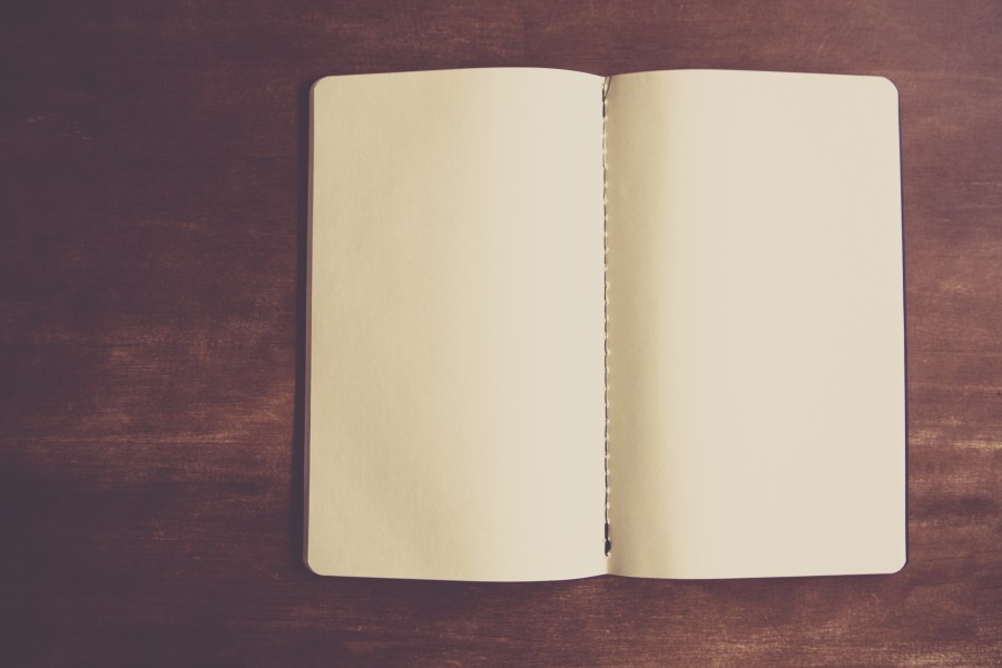 notebook, desk, branco, vazio, caderno,