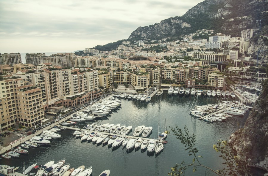Monte carlo, monaco, mediterrâneo, darsena, barcos, cidade, cityscape, vista aérea, europa,
