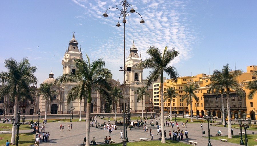Lima, Peru, América do Sul, América Latina, Plaza de Armas, arquitetura, praça, igreja, colonial,
