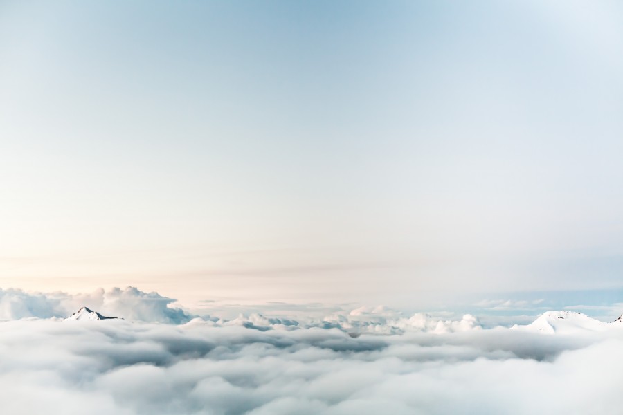 nuvem, nuvens, montanha, paisagem, céu, pôr do sol, ninguém,