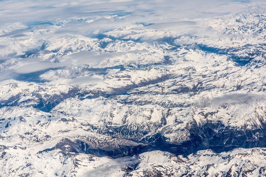 montanha, paisagem, montanhas, serra, nevado, neve, branco, vista aérea,