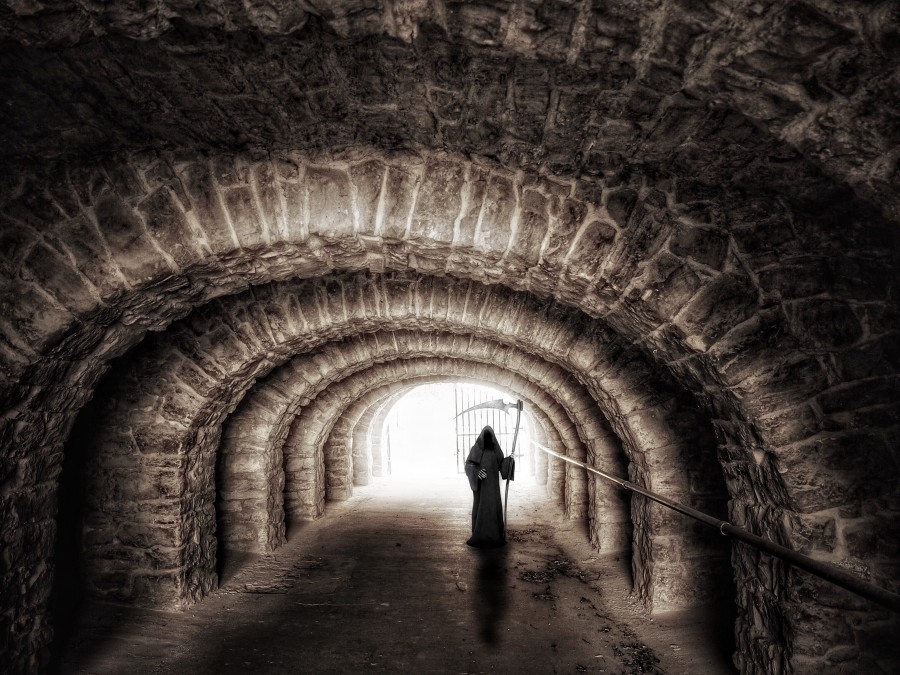 túnel, passagem, passagem inferior, luz, místico, morte, dia das bruxas, parka,