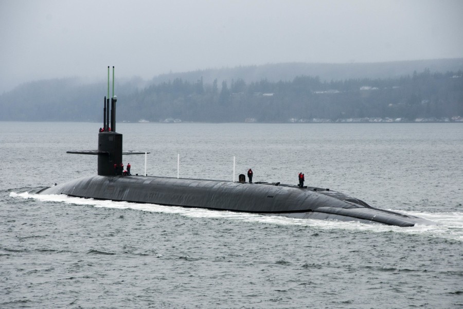 subaquática, periscópio, transporte, mar, marinha, militar, ninguém,