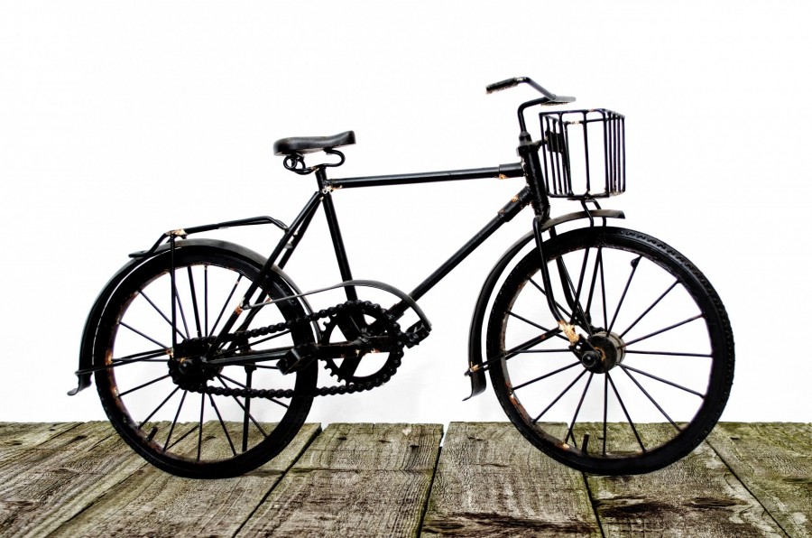 bicicleta, antigas, antigup, fundo branco, cesta, cesta, closeup, nobody,