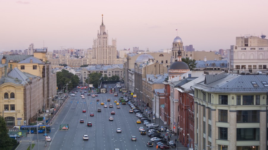 Moscou, rússia, cidade, cidade capital, pôr do sol, cityscape,