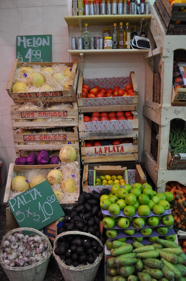 verdureiro, interior, vegetal, legumes, refeições, refeições, frutas, comercial, frente, empilhado, empilhados, P12062014