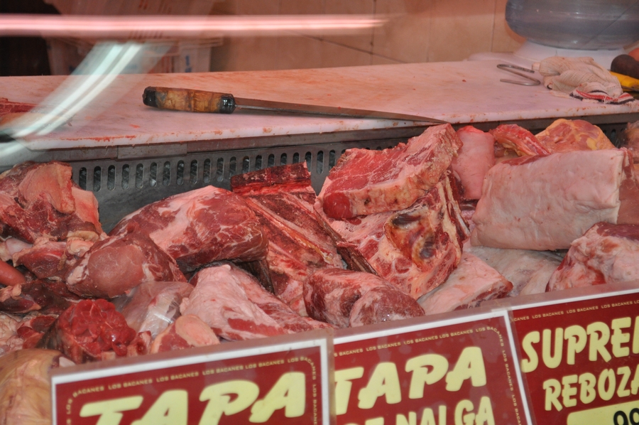 açougue, carne, interior, vitral, comércio, vermelho, refeições, cru, cru, venda ,, P12062014