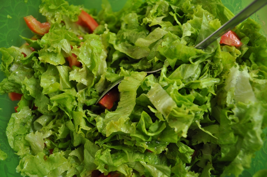 salada, refeições, verde, alface, tomate, vista frontal, saudável, luz, nutrição, nutritivo, P12062014